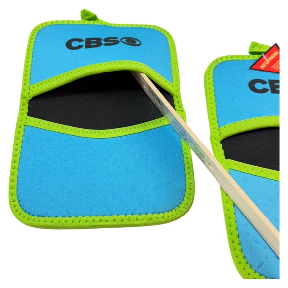 Oven Glove CBS TV Eye Promotional Lot 2 Neoprene Blue New Promo - Picture 6 of 6